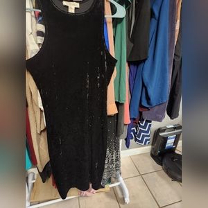 Nwot Velvet Mini Dress in the color Black